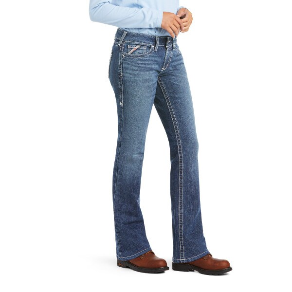 Ariat Women's FR Mid Rise Boot Entwined Jean in Oceanside